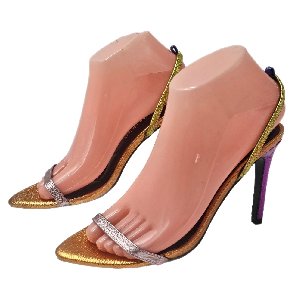 Kurt Geiger London Shoreditch Rainbow Metallic Heel Sandal EU36.5 US6.5